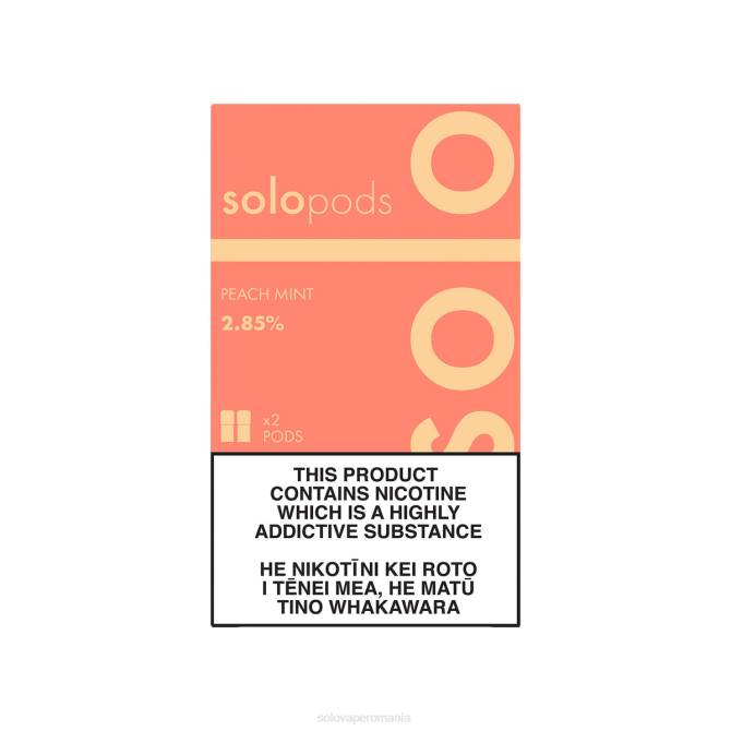 Solo capsule de înlocuire pachet de 2 menta de piersici 646V57 | Solo Vape Romania